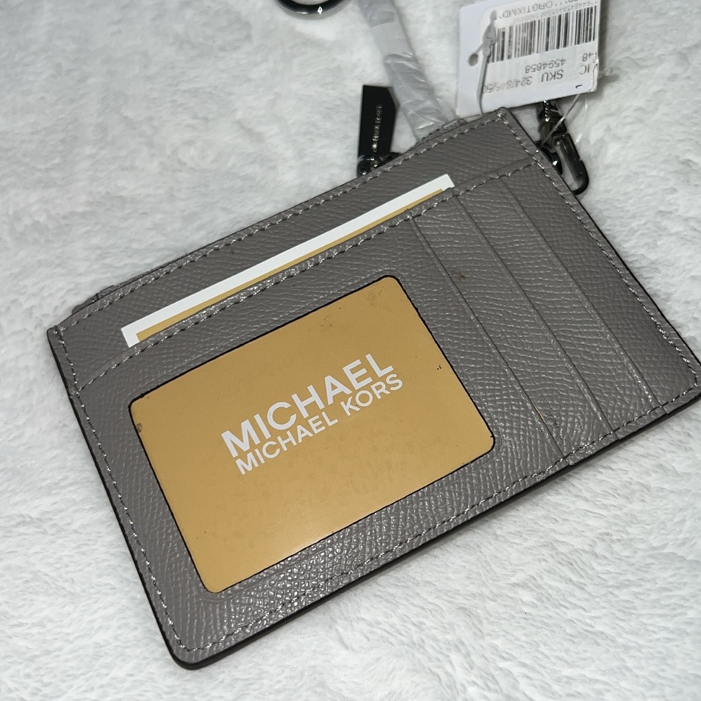 Michael Kors Taupe Wristlet with Silver Details also for key to NWT - Picture 5 of 6